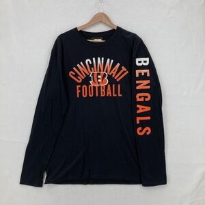 Cincinnati Bengals Shirt Mens Large Black NFL Football Long Sleeve Crewneck
